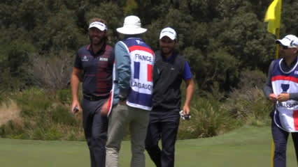 Romain Langasque holes his 15-footer at ISPS HANDA