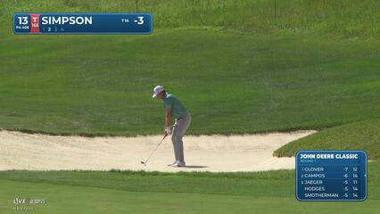 Webb Simpson's 117-yard approach from bunker sets up birdie on No. 13 at John Deere