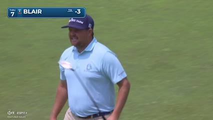 Zac Blair sinks a 30-foot birdie putt on No. 7 at RBC Canadian