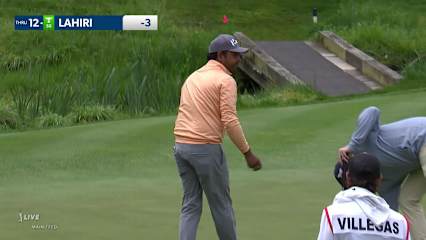 Anirban Lahiri's pin-high tee shot and birdie at Wells Fargo