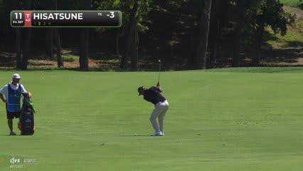Ryo Hisatsune gets up-and-down from 89 yards for birdie on No. 11 at BMW Championship