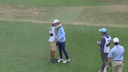 Drew Nesbitt cards an ace on No. 17 at Club Car Championship