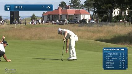 Calum Hill drains 20-foot birdie putt on No. 17 at Genesis Scottish Open