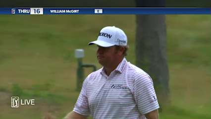 William McGirt drains a 25-foot birdie putt at Travelers