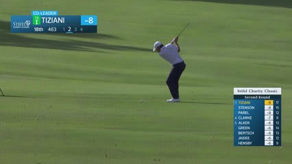 Mario Tiziani makes birdie on No. 18 at Stifel Charity Classic