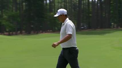 Carl Yuan makes birdie on No. 15 at BMW Charity Pro-Am