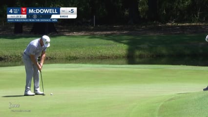 Graeme McDowell sinks a 21-foot birdie putt at RBC Heritage
