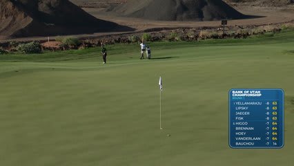 David Lingmerth holes 78-foot shot for birdie on No. 3 at Bank of Utah