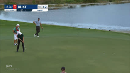 Jonas Blixt sends in 22-foot birdie putt at Honda