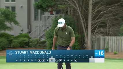 Stuart Macdonald drains birdie putt at BMW Charity Pro-Am