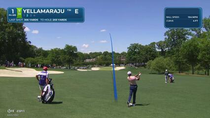 Sudarshan Yellamaraju gets up-and-down from 202 yards for birdie on No. 1 at Truist Championship