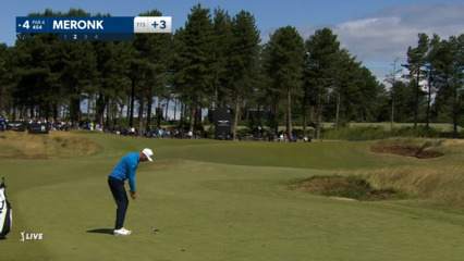 Adrian Meronk's approach to 4-feet sets up birdie at Genesis Scottish Open
