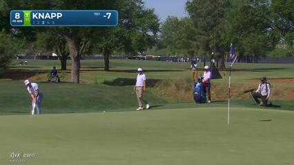Jake Knapp taps in from 1 foot for birdie on No. 8 at Texas Children's
