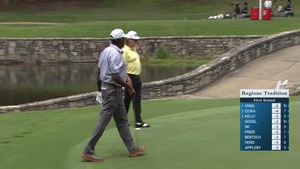Vijay Singh makes birdie on No. 3 at Regions Tradition