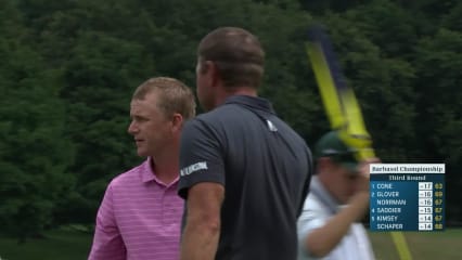 Adam Long makes birdie on No. 18 at Barbasol
