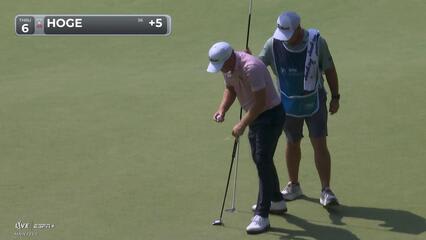 Tom Hoge holes out for birdie from 12-feet on No. 6 at BMW Championship