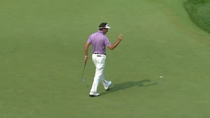 Gonzalo Fernandez-Castano rolls in his 13-foot birdie putt at RBC Canadian