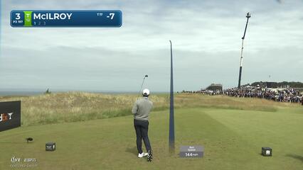 Rory McIlroy hits tee shot to 7 feet, sets up birdie on No. 3 at Genesis Scottish Open