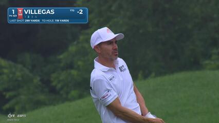 Camilo Villegas gets up-and-down from 117 yards for birdie on No. 1 at John Deere