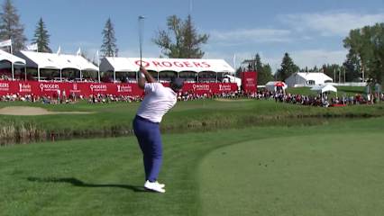 Matt Gogel makes birdie on No. 18 at Rogers Charity Classic