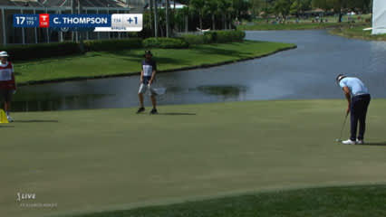 Curtis Thompson holes 23-footer for birdie at Honda