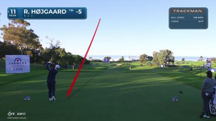 Rasmus Højgaard sinks 26-foot birdie putt on No. 11 at Farmers