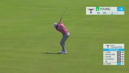 Cameron Young gets up-and-down from 83 yards for birdie on No. 7 at BMW Championship