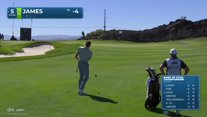 Ben James holes 44-yard approach for birdie on No. 5 at Bank of Utah