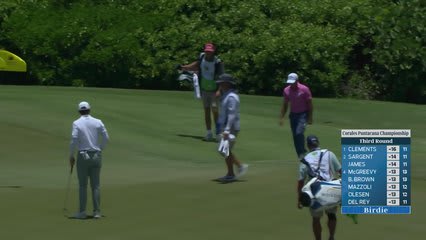Jonathan Byrd holes 36-foot shot for birdie on No. 16 at Corales Puntacana
