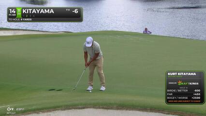 Kurt Kitayama sinks 3-foot putt for birdie on No. 14 at Truist Championship