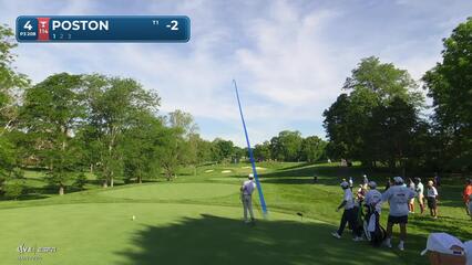 J.T. Poston drains 37-foot birdie putt on No. 4 at the Memorial