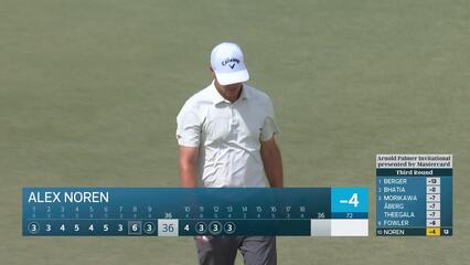 Alex Noren sinks 18-foot birdie putt on No. 13 at Arnold Palmer