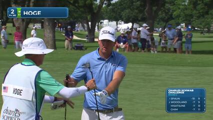 Tom Hoge makes birdie on No. 2 at Charles Schwab