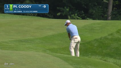 Pierceson Coody's 89-yard approach sets up birdie on No. 1 at John Deere