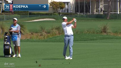 Brooks Koepka sinks 35-foot birdie putt from bunker on No. 14 at Cognizant Classic