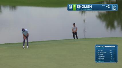 Harris English drains 16-foot putt for birdie on No. 15 at Cadillac