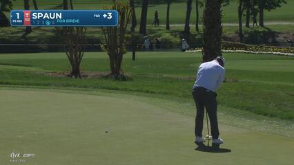 J.J. Spaun sinks 12-foot birdie putt on No. 1 at Valspar