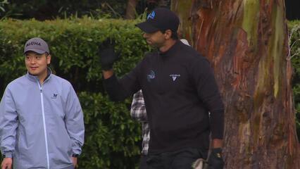 Aaron Rai sinks 32-foot eagle putt on No. 1 at The Genesis