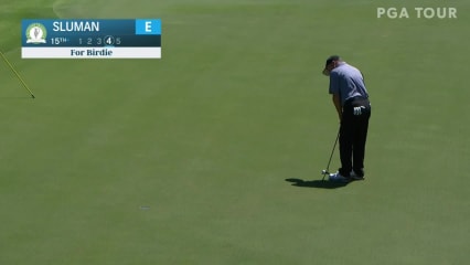 Jeff Sluman birdies No. 15 in Round 1 at Tradition