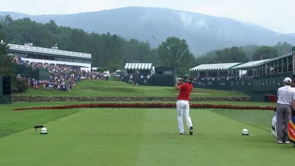 Jeff Overton’s tee shot flirts with the cup at The Greenbrier