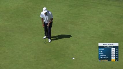 José María Olazábal makes birdie on No. 18 at Hoag Classic