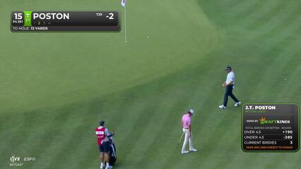 J.T. Poston drains 4-foot putt for birdie on No. 15 at Travelers