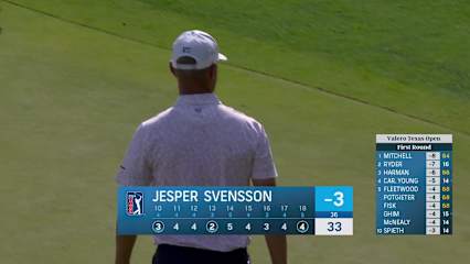 Jesper Svensson makes birdie on No. 18 at Valero