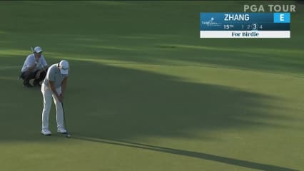 Xinjun ZHANG rolls in 15-footer for birdie at Sony Open