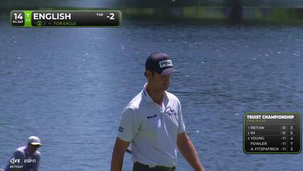 Harris English sinks 7-foot putt for birdie on No. 14 at Truist Championship