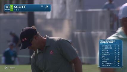 Adam Scott hits 162-yard approach to 2 feet, sets up birdie on 18 at Texas Children's