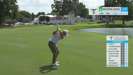 Collin Morikawa's 95-yard approach sets up birdie on No. 12 at FedEx St. Jude