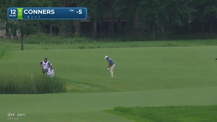 Corey Conners sinks 3-foot birdie putt on No. 12 at 3M Open