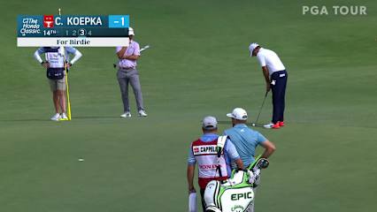 Chase Koepka makes lengthy birdie putt on No. 14 in Round 1 at The Honda Classic