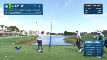 Jordan L Smith sinks 17-foot birdie putt on No. 15 at Cognizant Classic